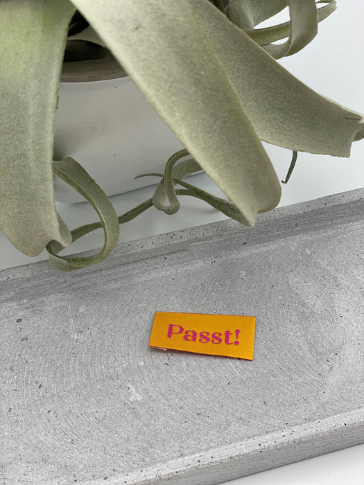 Webetikett / Label „Passt!“ senf