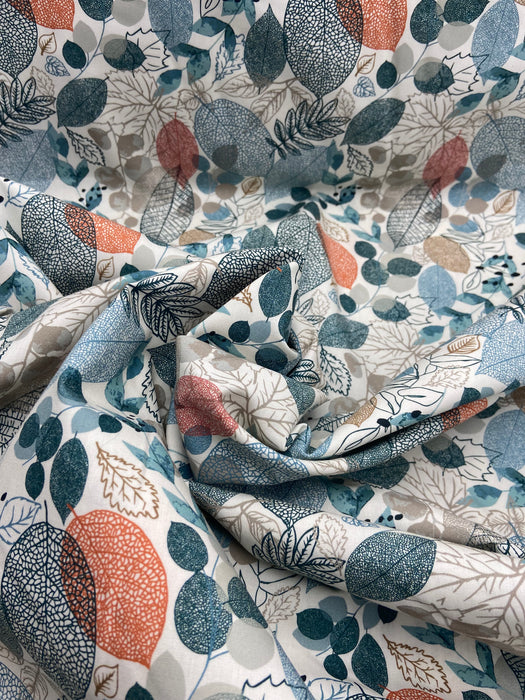 0,5 m Baumwoll-Webware „lets be green“ Blätter