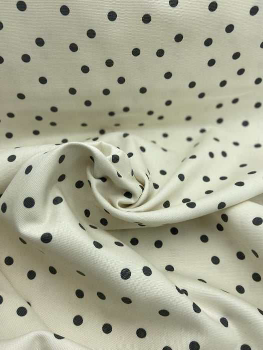 0,5 m Canvas Creme Punkte grau