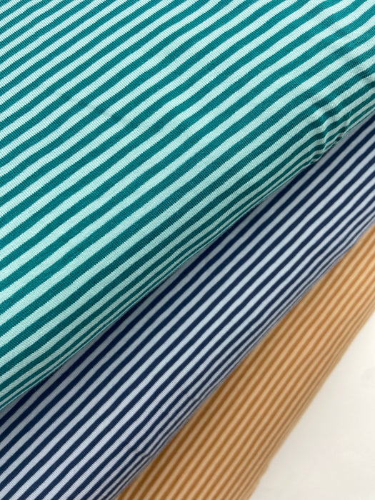 0,5 m Baumwoll-Jersey geringelt braun