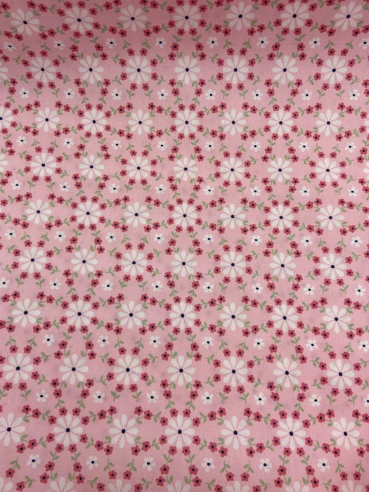 0,5 m Baumwoll-Webware geblümt rosa/weiß „Emilie“ Vintage Mood