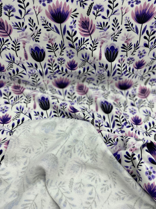 0,5 m French Terry Hilco „Winterzauber“ geblümt