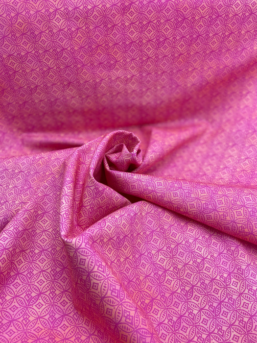 0,5 m Baumwoll-Webware „Hauswurz“ gemustert rosa