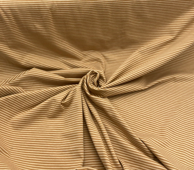 0,5 m Baumwoll-Jersey geringelt braun