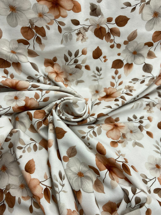 0,5 m Baumwoll-Jersey „Flowers white“
