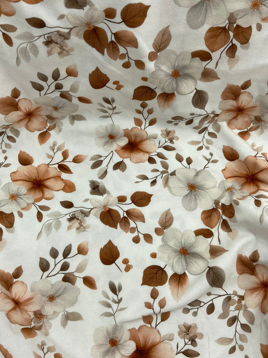 0,5 m Baumwoll-Jersey „Flowers white“
