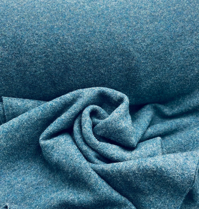 0,5 m Walk / gekochte Wolle in blau Melange