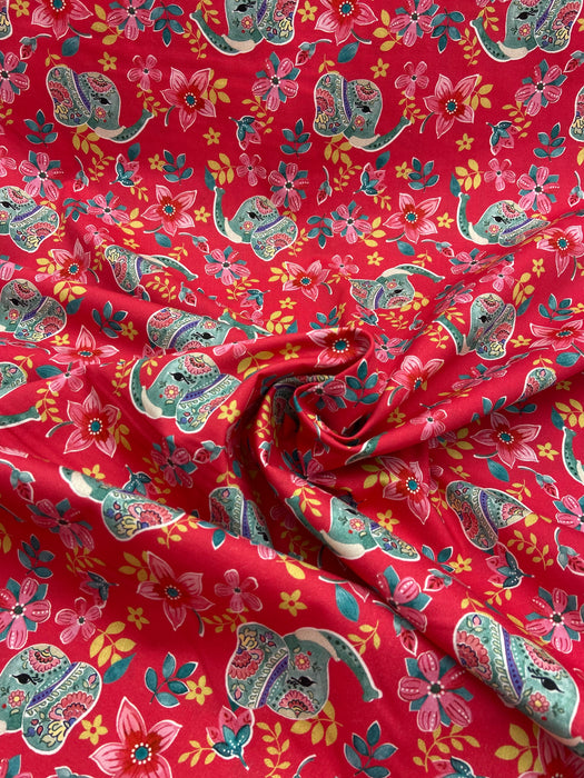 0,5 m Baumwoll-Webware „Indian Elephants“