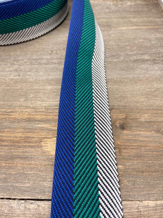 0,5 m Gurtband leicht Fischgrät Grün/Blau 4 cm