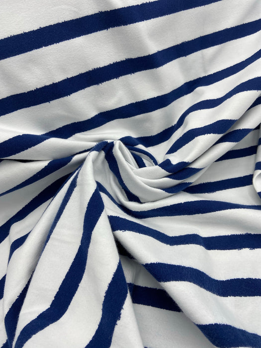 0,5 m Baumwoll-Jersey  „Streifen Marineblau“