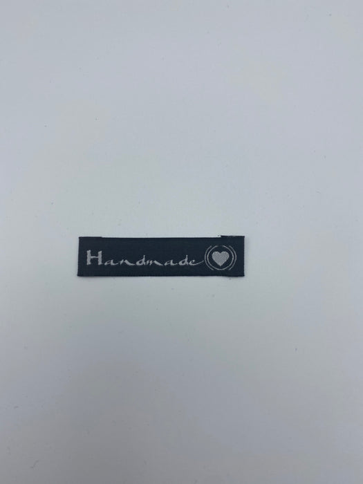 Webetikett / Label „handmade“ schwarz-grau