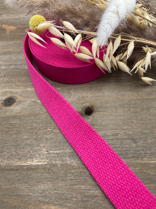 0,5 m Gurtband Magenta/Pink 2,5 cm (Cotton)