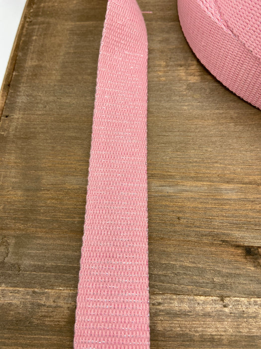 0,5 m Gurtband Glitzer 3 cm Rosa/Silber