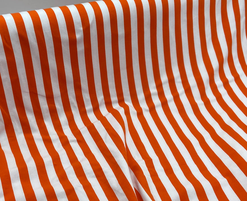 0,5 m Baumwoll-Jersey „Streifen vertikal“ orange