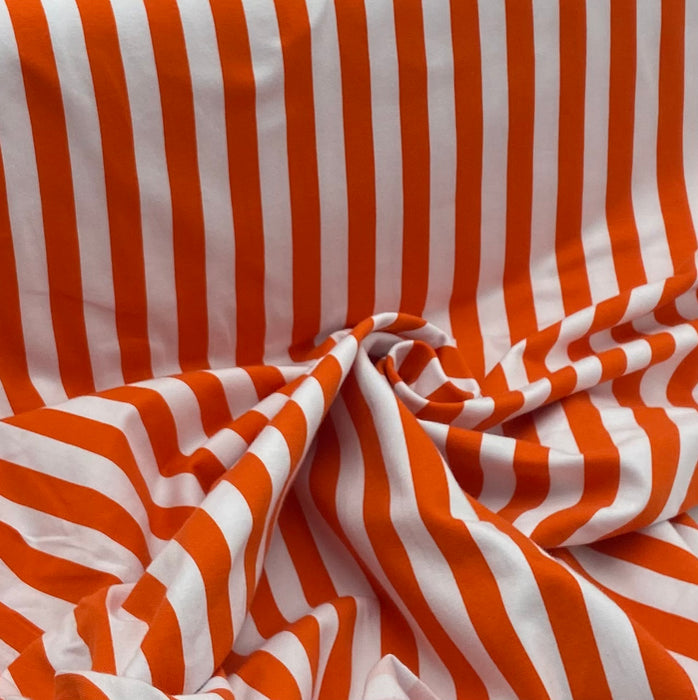 0,5 m Baumwoll-Jersey „Streifen vertikal“ orange