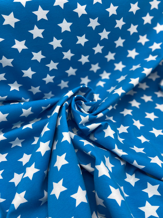0,5 m Baumwoll-Jersey Blau “Sterne“